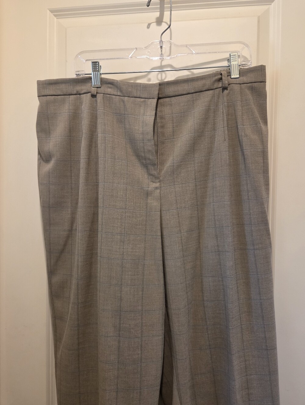 Talbots Petites Pleated Ankle Plaid Dress Pants - Beige - Picture 7 of 13